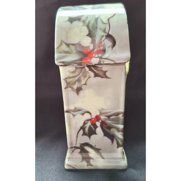 Vintage Hartman Brothers Cardinal in Holly Branch Mantel Porcelain Clock Granny - Picture 4 of 6